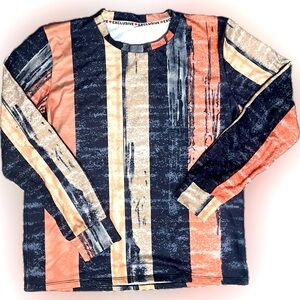 Women's Striped Long Sleeve Top - Black, Pink, Tan